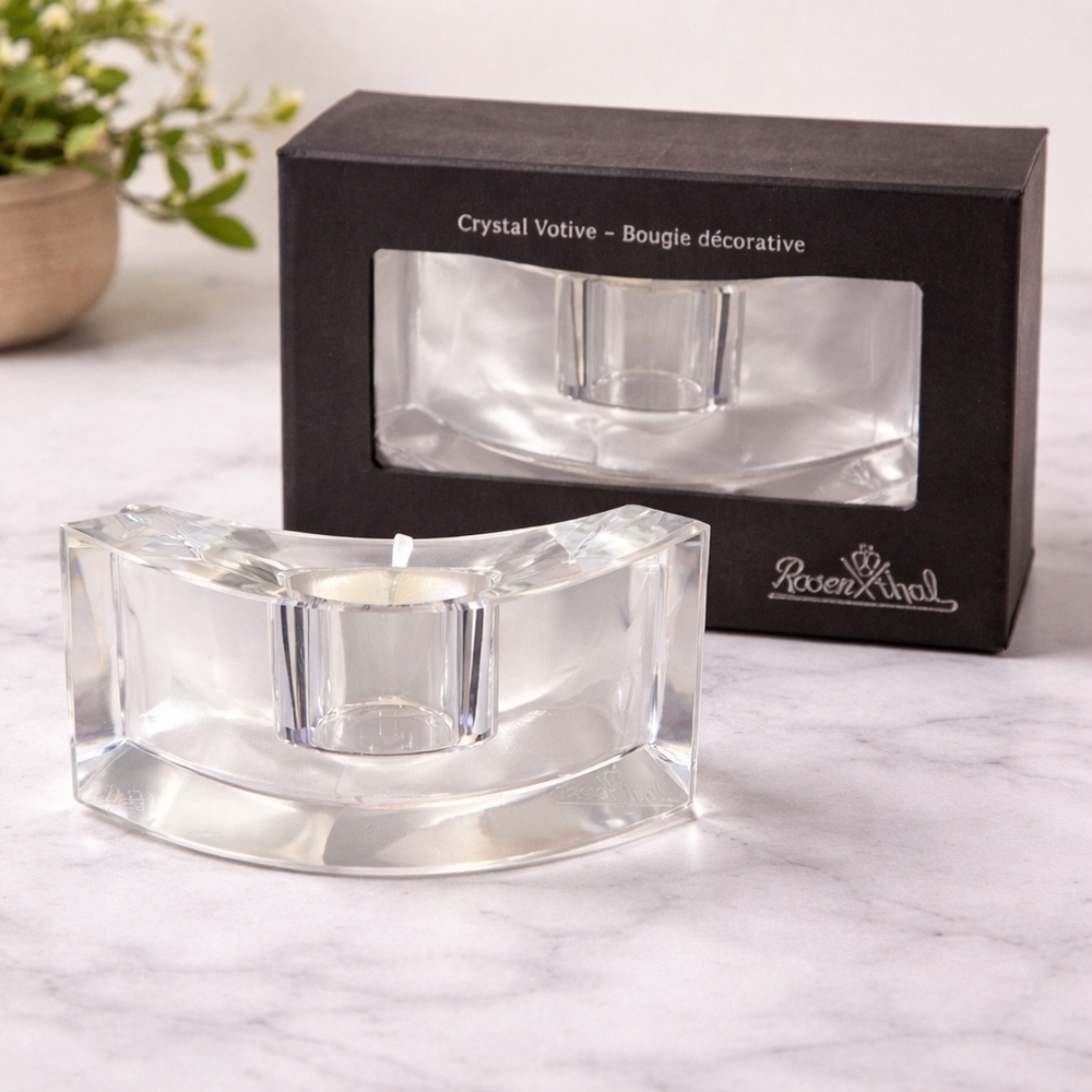 Rosenthal Crystal VotiveCandle Holder With Original Box Mid Century Modern